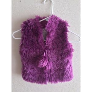 Toddler Purple Zip Up Furry Vest