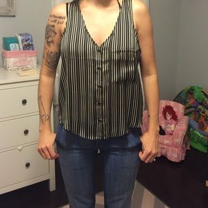 Forever 21 open back slit stripe tank size Small