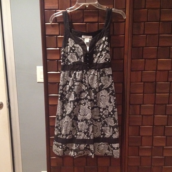 Black an White Paisley Dress