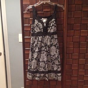 Black an White Paisley Dress