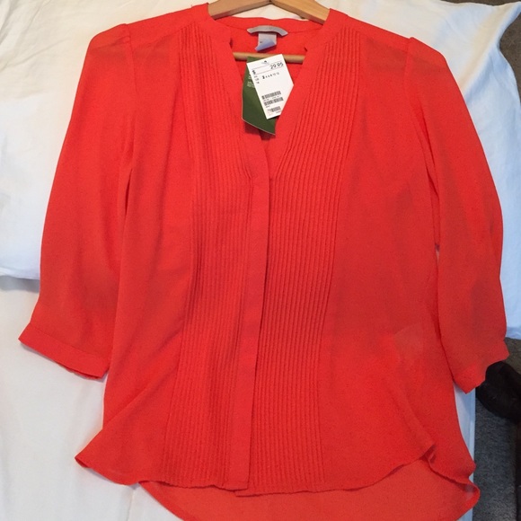Pleated sheer H&M blouse