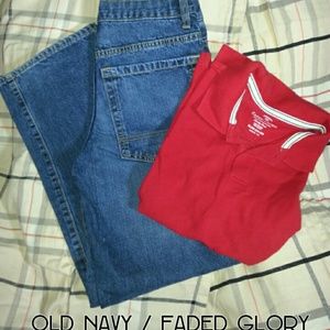 Bundle Old Navy Jeans/Faded Glory Polo Shirt