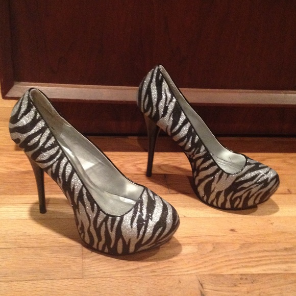 Glitter Zebra Print Heels