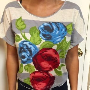 Flower Print Flowy Cropped top