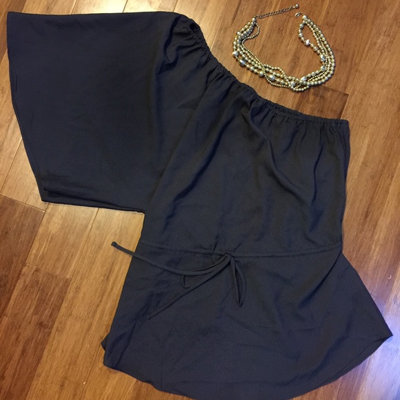 Gray One Shoulder Blouse - Picture 2 of 2