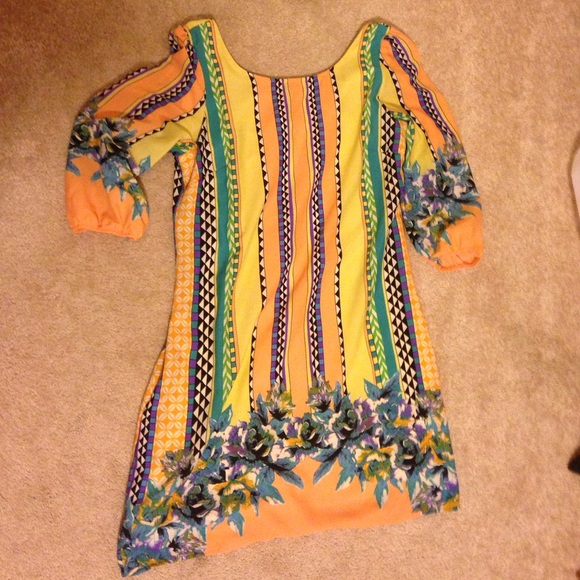 Multi color neon boutique dress - Picture 2 of 3