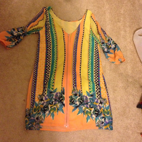 Multi color neon boutique dress - Picture 3 of 3