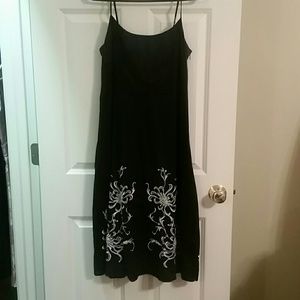 Loft black and white embroidered dress.