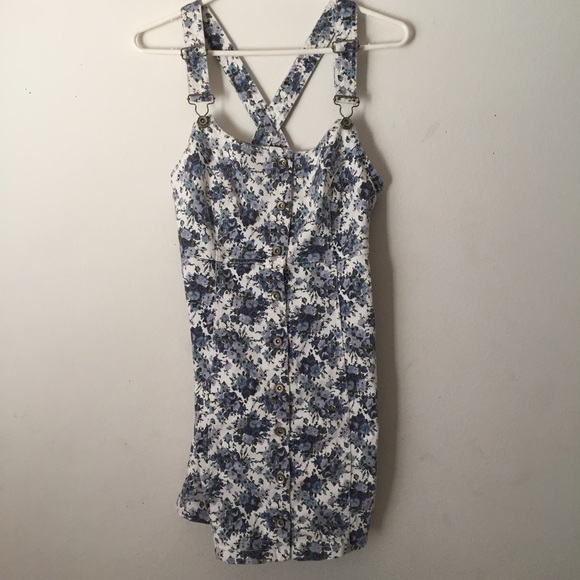 UO floral print denim dress