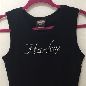 Harley Davidson rhinestone black top