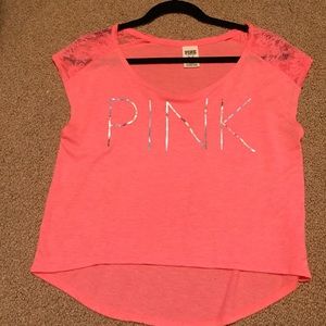 💢SOLD💢VS Pink crop t-shirt