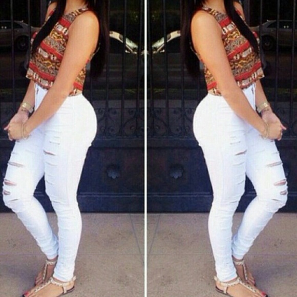 High waisted jeans