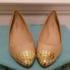 Antonio melani flats gold toe