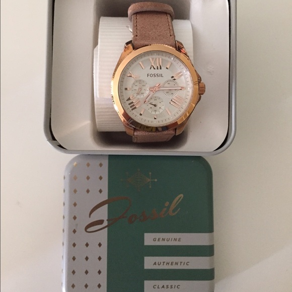 Fossil Cecile Multifunction Leather Watch Sand - Picture 2 of 3