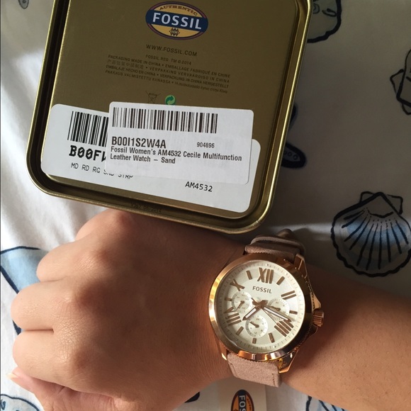 Fossil Cecile Multifunction Leather Watch Sand - Picture 3 of 3