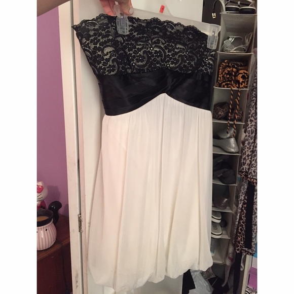 Black and white formal dress