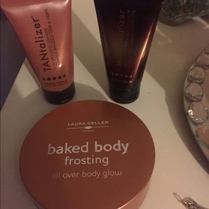 Laura Gellar/Lorac body frost/bronzer/self-tanner
