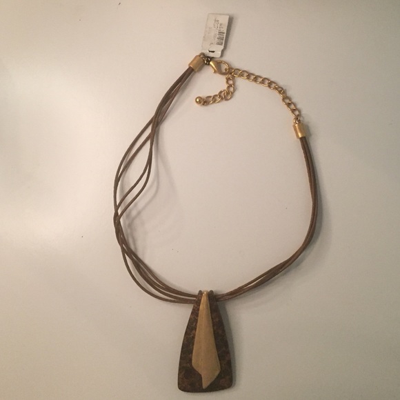 Brown and Gold Chico's statement necklace