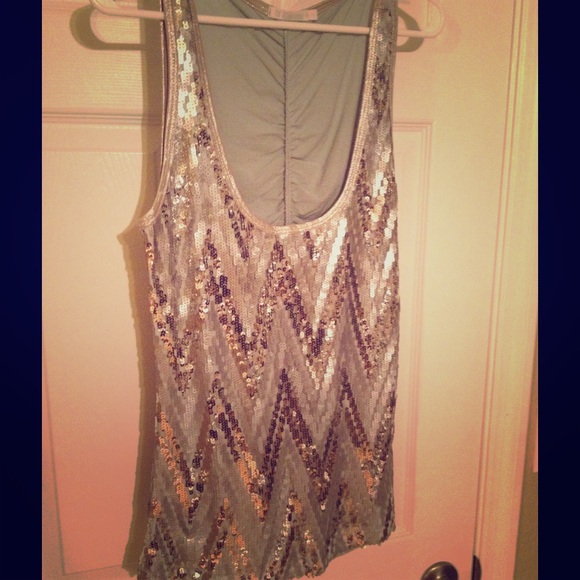 Chevron Sequined Top