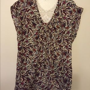 Cato Lace Insert Balloon Bottom Top