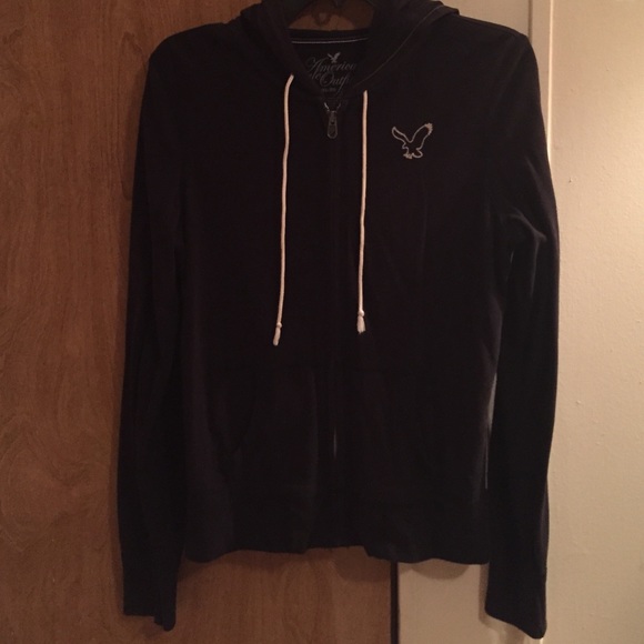 Black zip up American Eagle hoodie