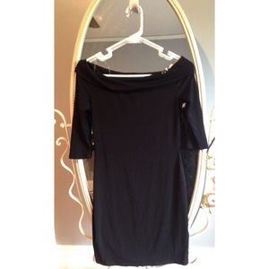 Black Roll-off-the-Shoulder Bodycon Dress
