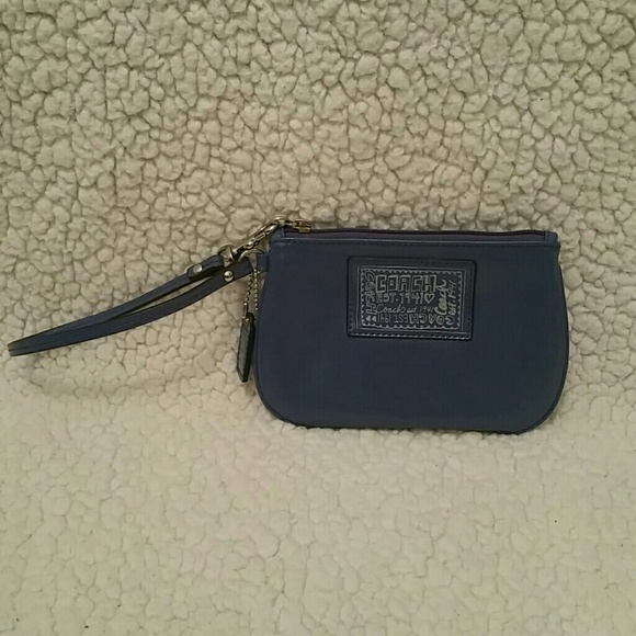 Coach wristlet navy blue