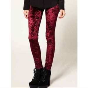 Red Velvet Leggings