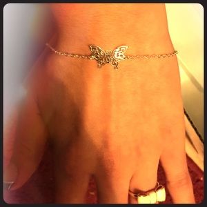 Sterling silver butterfly bracelet.