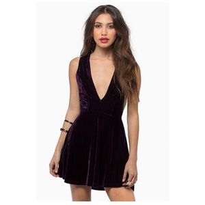 Tobi Velvet V-Neck Dress