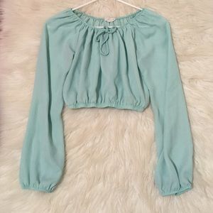 Mint cropped shirt