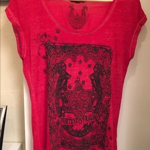 Red top with black lettering