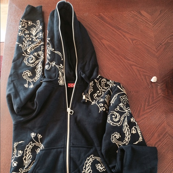 RedFox Junior Black/Gold Hoodie Sweatshirt Jacket