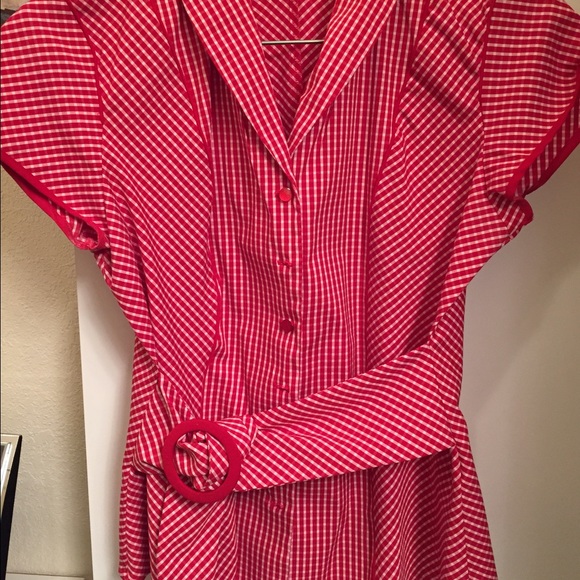 Red and white top