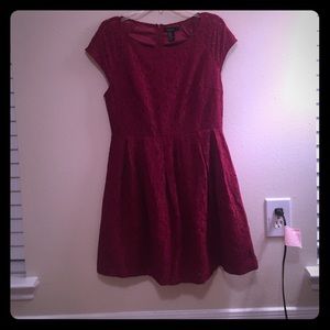 Burgundy lace dress