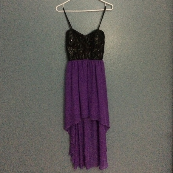 Black & purple sequenced dress