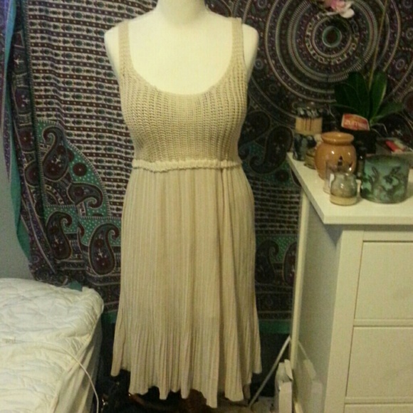 Urban Outfitters tan mesh dress