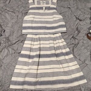 Madewell Striped Open-Back Overlay Dress