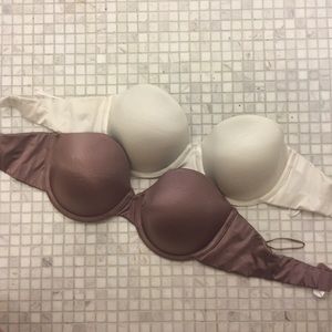 BRA BUNDLE 2 strapless maidenform bra white/mauve