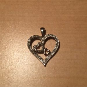 Triple Heart Diamond Pendant Gold heart.