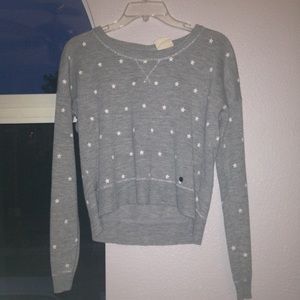 Grey cropped star sweater
