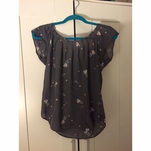 LC Lauren Conrad Silk Flower Top