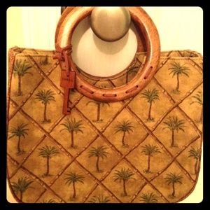 Unique Fossil Hanbag With Palm Trees