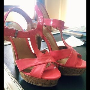 Steven Madden coral, strappy heels
