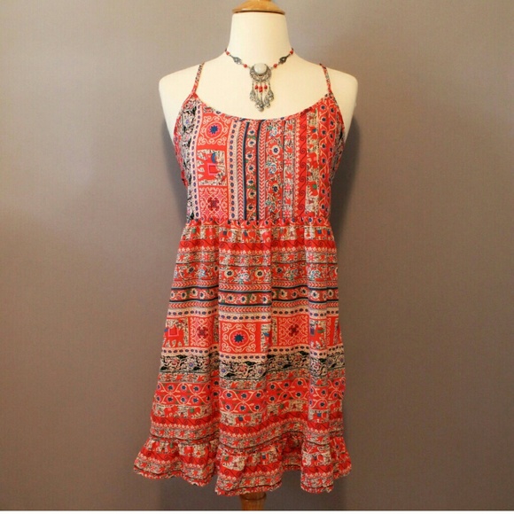 ONE CLOTHING Boho pattern babydoll dress