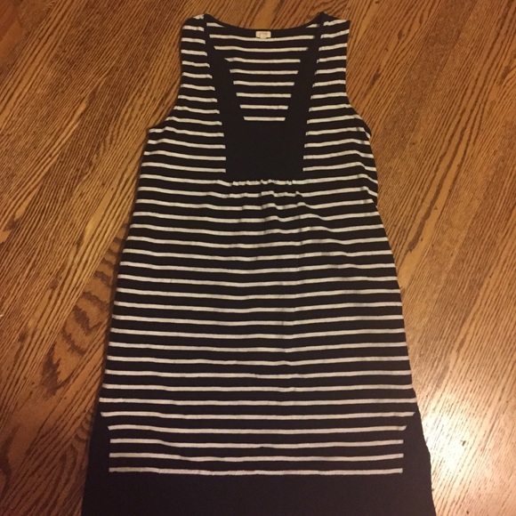 Navy and white striped jcrew shift dress - Picture 1 of 3
