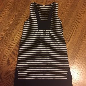Navy and white striped jcrew shift dress