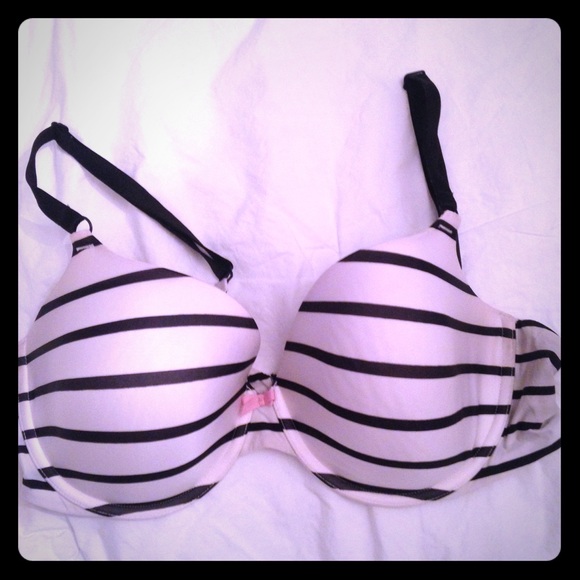 Black & White Striped VS Demi Bra 38D