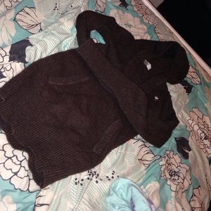 A brown Abercrombie and Fitch hoodie.