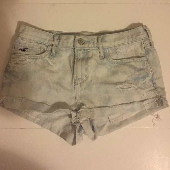 Acid wash light high rise short shorts - Picture 1 of 3